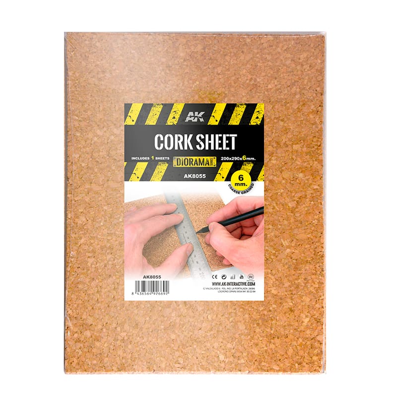 WarForge - Cork Sheet – COARSE grained 200x290x6mm - Warhammer