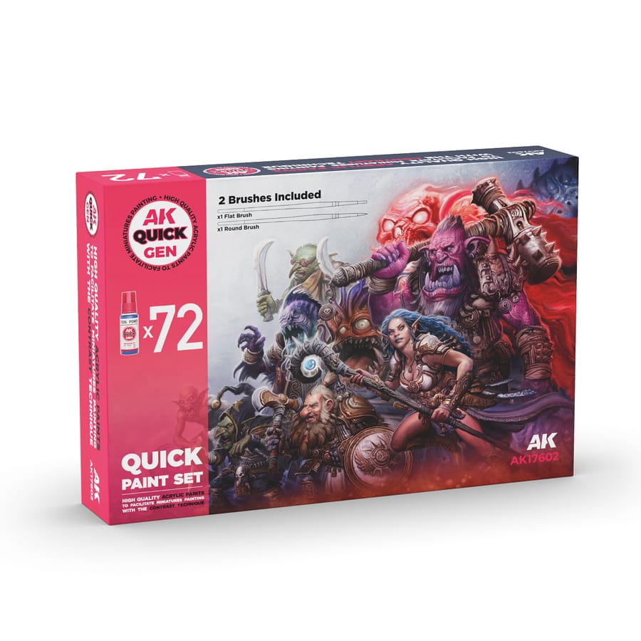WarForge - QUICK PAINT SET-72 QUICK GEN (+2 MEDIUM 18ML +2 FREE BRUSHES) - Warhammer