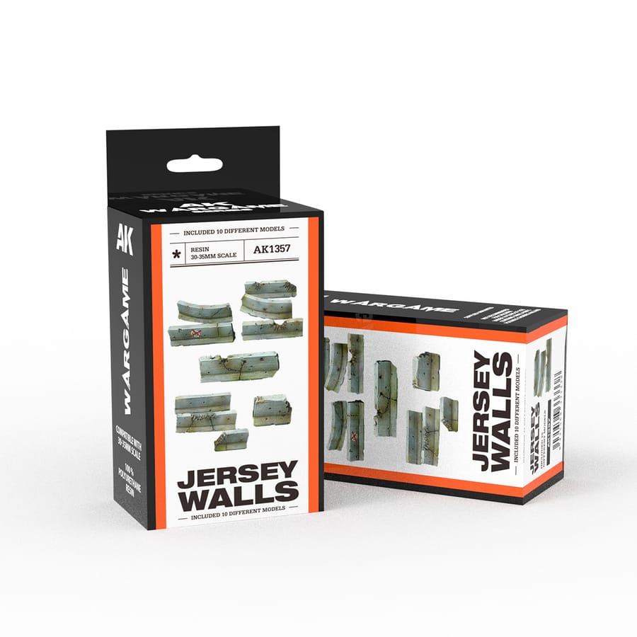 WarForge - JERSEY WALLS- SCENOGRAPHY WARGAME SET – 100% POLYURETHANE RESIN COMPATIBLE WITH 30-35MM SCALE - Warhammer