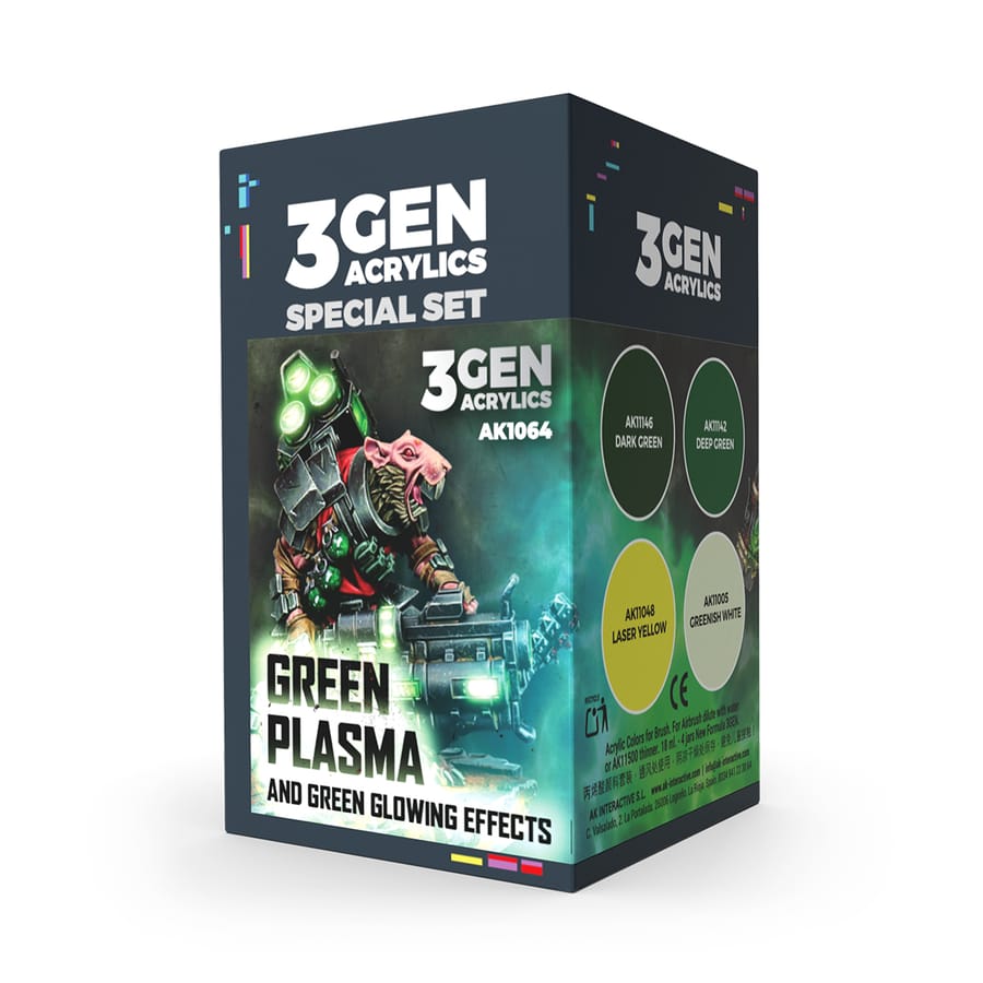 WarForge - WARGAME COLOR SET. GREEN PLASMA AND GLOWING EFFECTS. - Warhammer