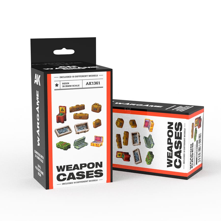 WarForge - WEAPON CASES – SCENOGRAPHY WARGAME SET – 100% POLYURETHANE RESIN COMPATIBLE WITH 30-35MM SCALE - Warhammer