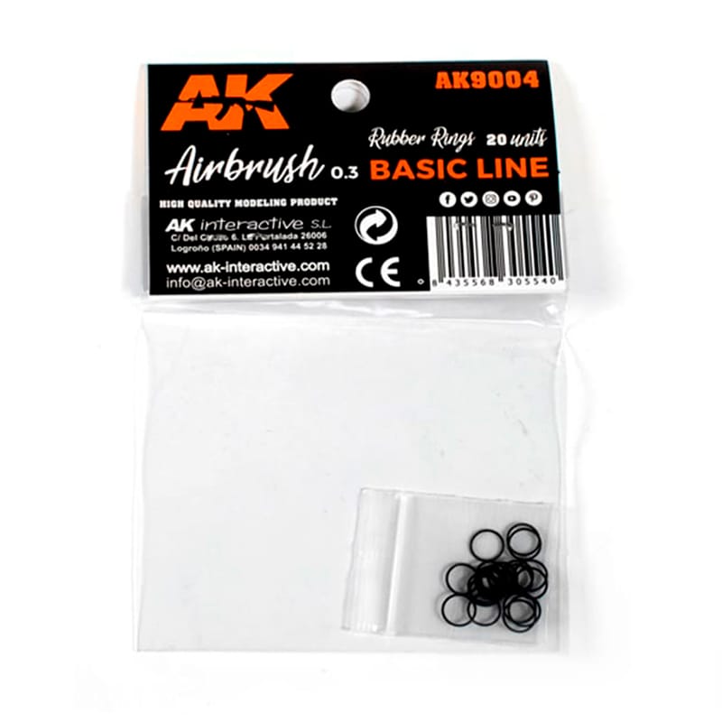 WarForge - RUBBER RINGS (20 UNITS) FOR AK AIRBRUSH - Warhammer