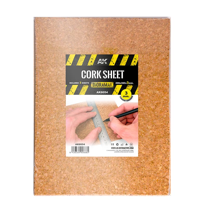 WarForge - Cork Sheet – COARSE grained 200x300x3mm - Warhammer