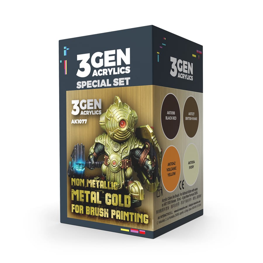 WarForge - WARGAME COLOR SET. NON METALLIC METAL GOLD (FOR BRUSH PAINTING). - Warhammer
