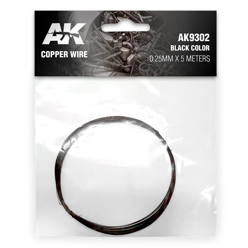 WarForge - COPPER WIRE 0.25MM ø X 5 METERS. BLACK COLOR - Warhammer
