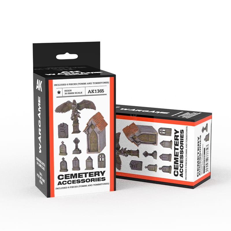 WarForge - CEMETERY ACCESORIES – SCENOGRAPHY WARGAME SET -100% POLYURETHANE RESIN COMPATIBLE WITH 30-35MM SCALE - Warhammer
