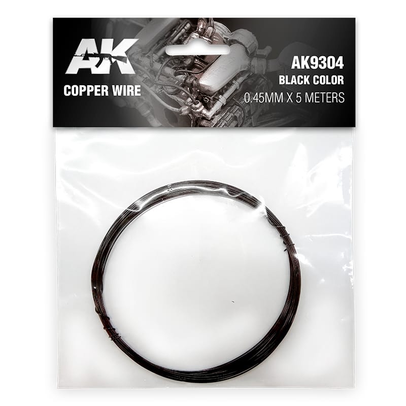 WarForge - COPPER WIRE 0.45MM ø X 5 METERS. BLACK COLOR - Warhammer