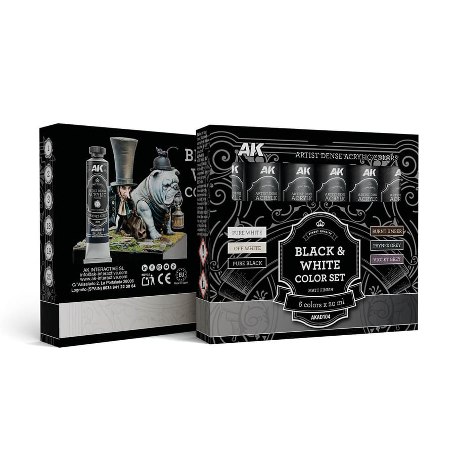 WarForge - BLACK & WHITE COLOR SET – ARTISTIC DENSE ACRYLIC COLOR - Warhammer