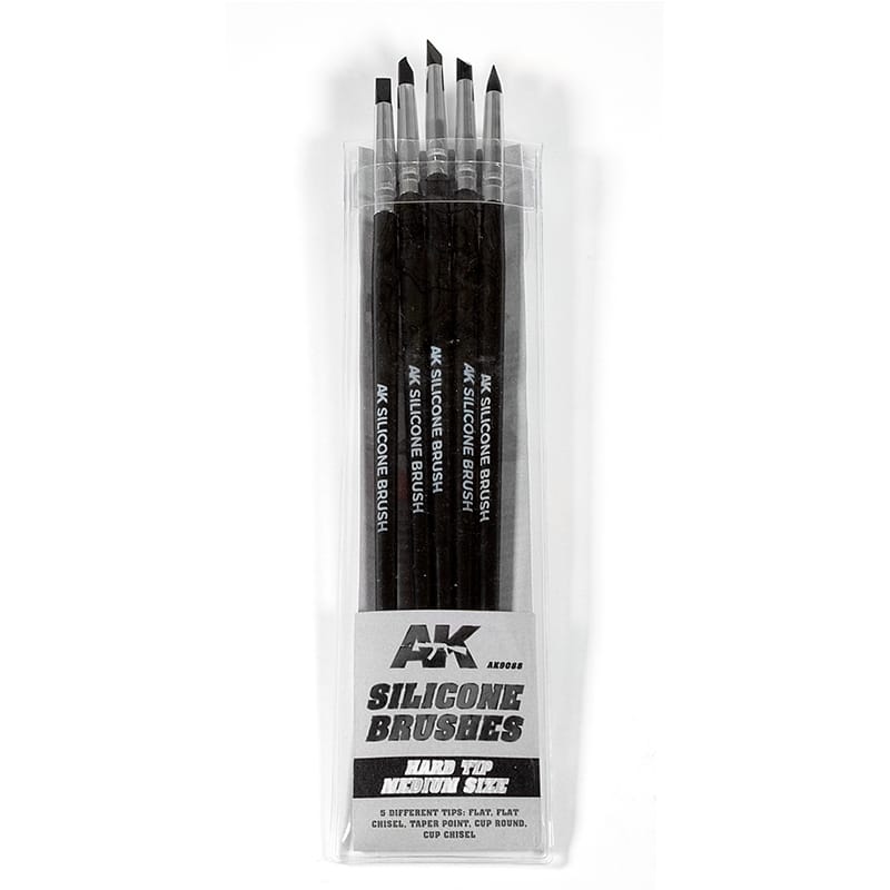 WarForge - MEDIUM SILICONE BRUSHES HARD TIP (5 SILICONE PENCILS) - Warhammer