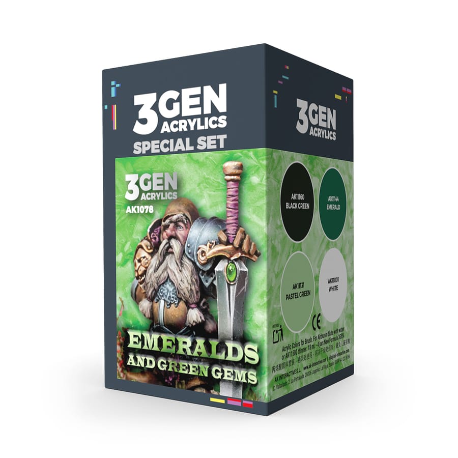 WarForge - WARGAME COLOR SET. EMERALDS AND GREEN GEMS - Warhammer