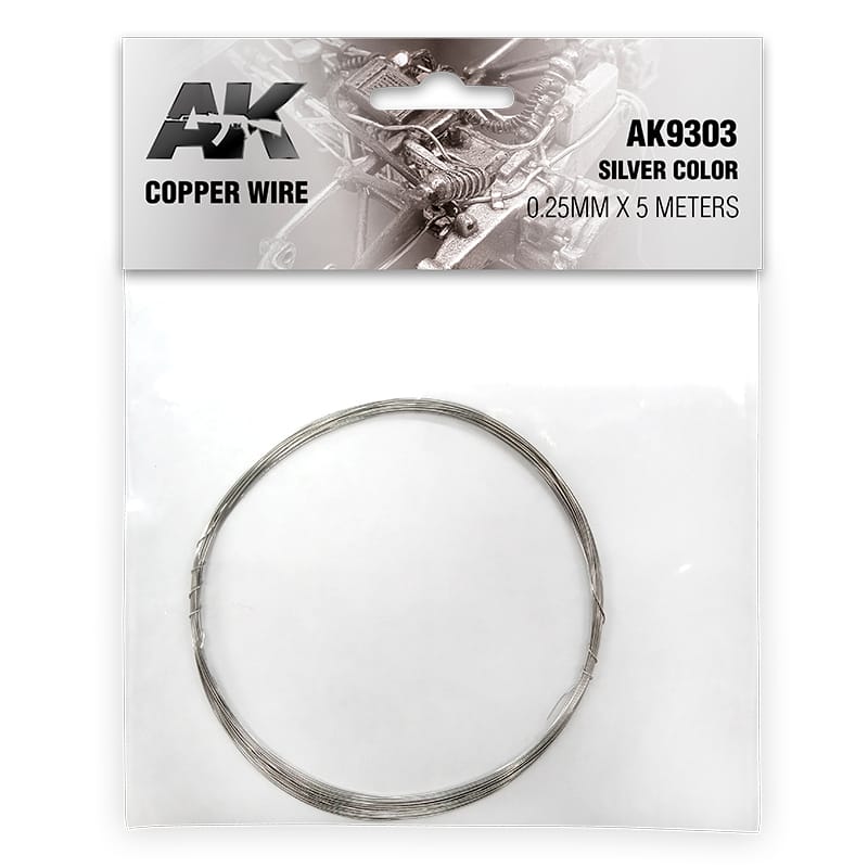 WarForge - COPPER WIRE 0.25MM ø X 5 METERS. SILVER COLOR - Warhammer