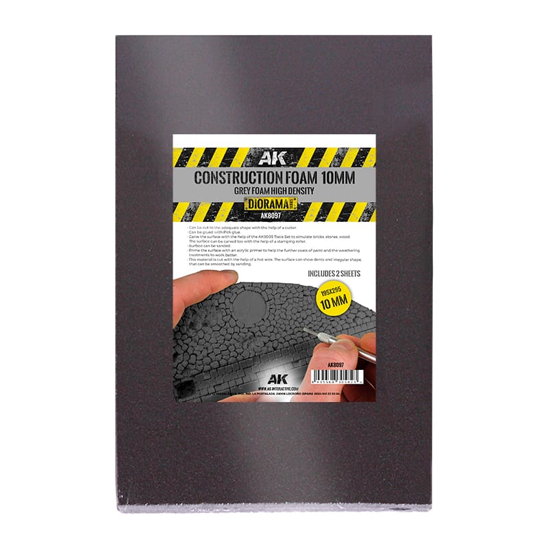 WarForge - Construction Foam 10mm black foam high density 195x295mm includes 2 sheets - Warhammer