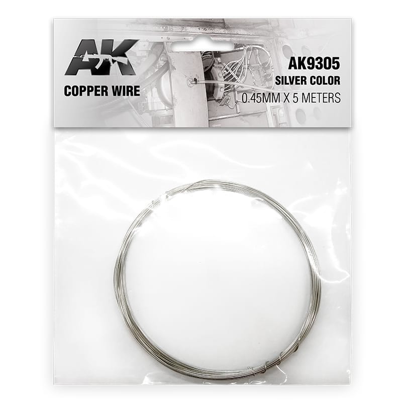 WarForge - COPPER WIRE 0.45MM ø X 5 METERS. SILVER COLOR - Warhammer