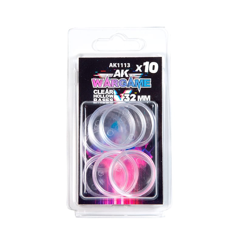 WarForge - TRANSPARENT HOLLOW BASES 32MM X10 UNITS - Warhammer