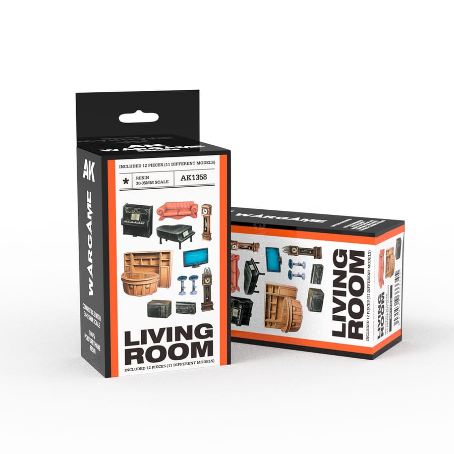 WarForge - LIVING ROOM ACCESSORIES – SCENOGRAPHY WARGAME SET -100% POLYURETHANE RESIN COMPATIBLE WITH 30-35MM SCALE - Warhammer
