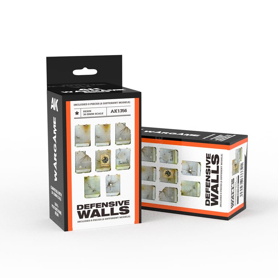 WarForge - DEFENSIVE WALLS- SCENOGRAPHY WARGAME SET – 100% POLYURETHANE RESIN COMPATIBLE WITH 30-35MM SCALE - Warhammer