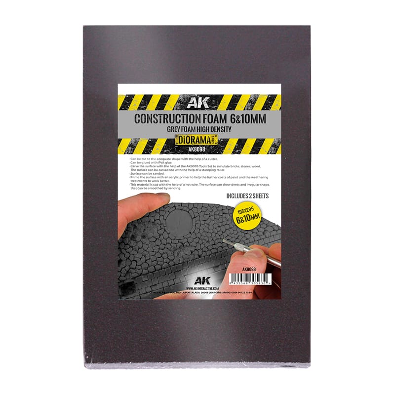 WarForge - Construction Foam 6 and 10mm black foam high density 195x295mm includes 2 sheets - Warhammer
