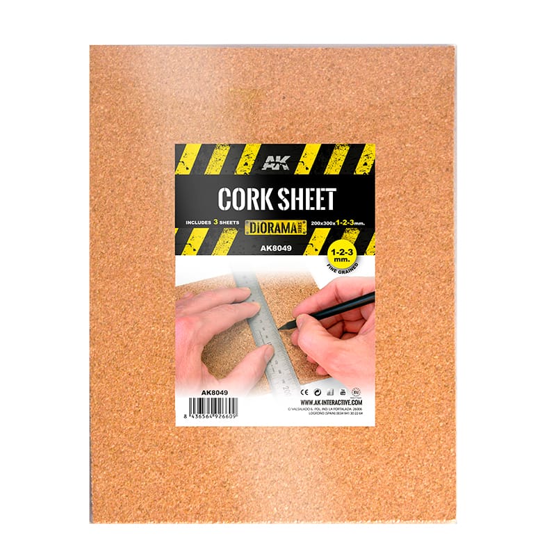 WarForge - Cork Sheet – FINE grained 200x300x1-2-3mm - Warhammer