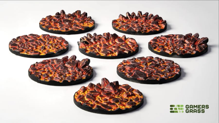 WarForge - Molten Lava – Round 32mm (x8) - Warhammer