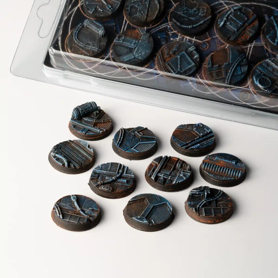 WarForge - Spaceship Corridor Bases, Round 25mm (x10) - Warhammer
