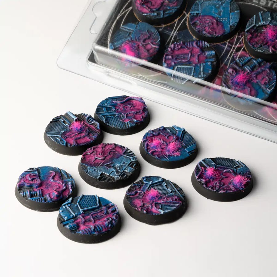 WarForge - Alien Infestation Bases, Round 32mm (x8) - Warhammer