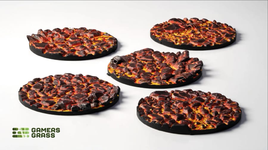 WarForge - Molten Lava – Round 40mm (x5) - Warhammer