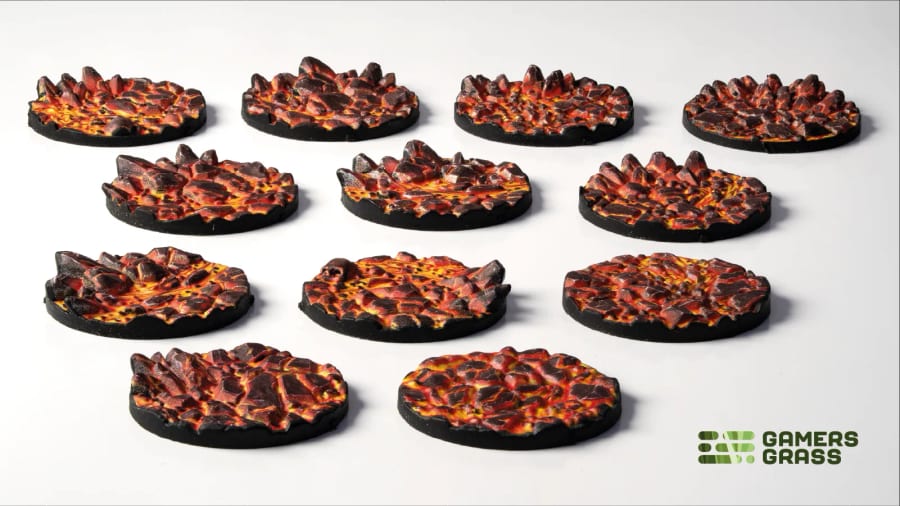 WarForge - Molten Lava – Round 25mm (x12) - Warhammer