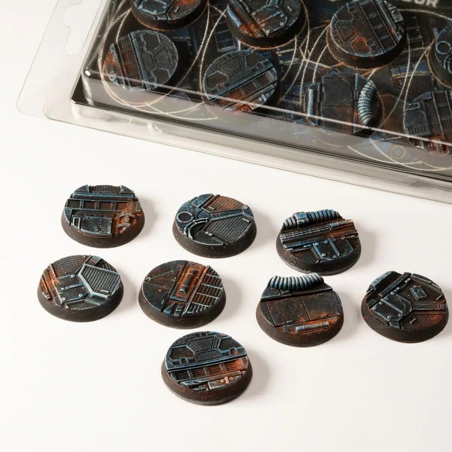 WarForge - Spaceship Corridor Bases, Round 28mm (x8) - Warhammer