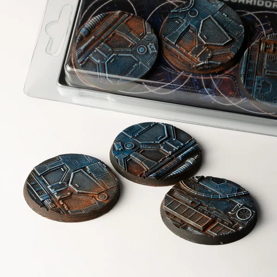 WarForge - Spaceship Corridor Bases, Round 50mm (x3) - Warhammer