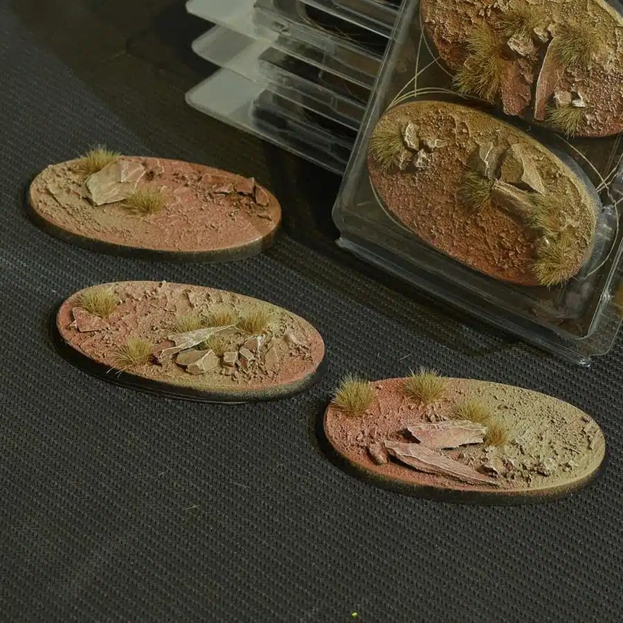 WarForge - Badlands Bases, Oval 75mm (x3) - Warhammer
