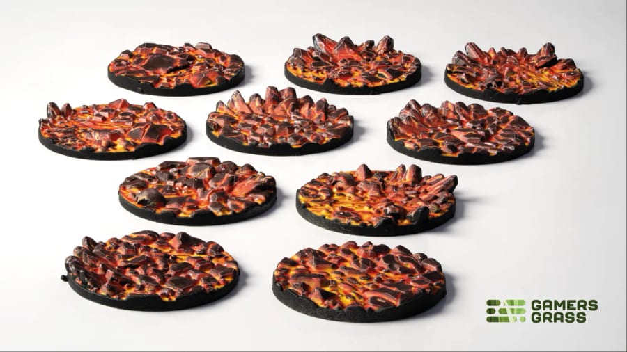 WarForge - Molten Lava – Round 28mm (x10) - Warhammer