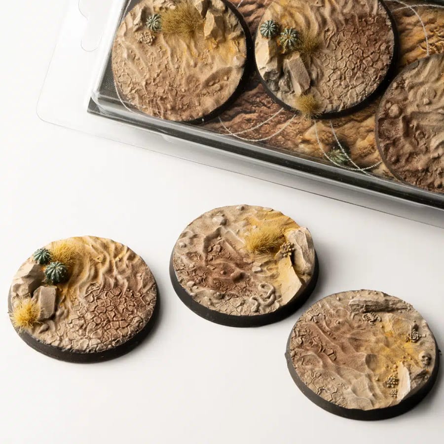 WarForge - Deserts of Maahl Bases, Round 50mm (x3) - Warhammer