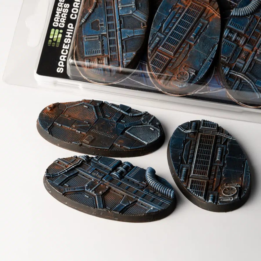 WarForge - Spaceship Corridor Bases, Oval 75mm (x3) - Warhammer