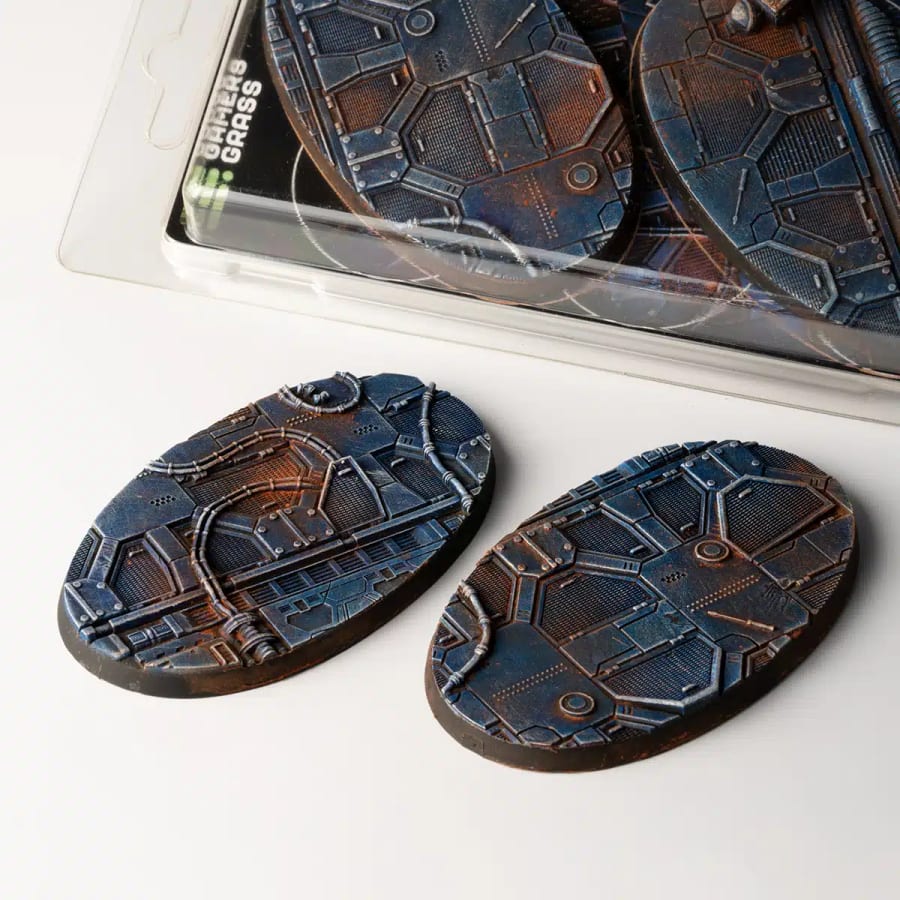 WarForge - Spaceship Corridor Bases, Oval 90mm (x2) - Warhammer