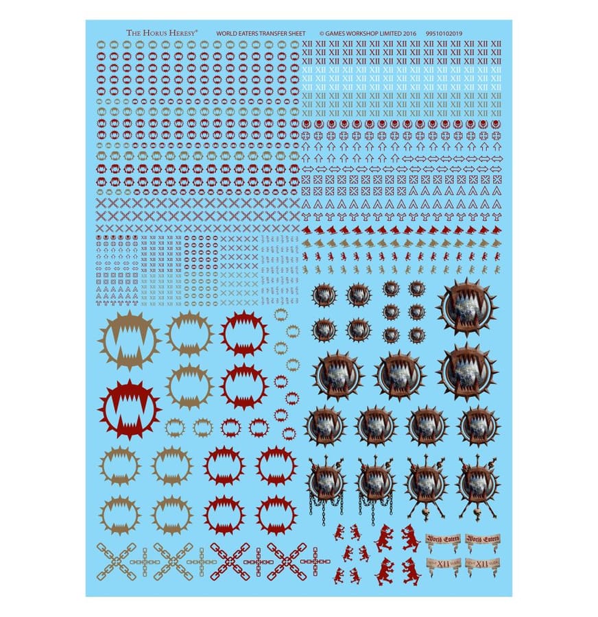 WarForge - Planche de décalcomanies de la Légion des World Eaters - Warhammer - World Eaters