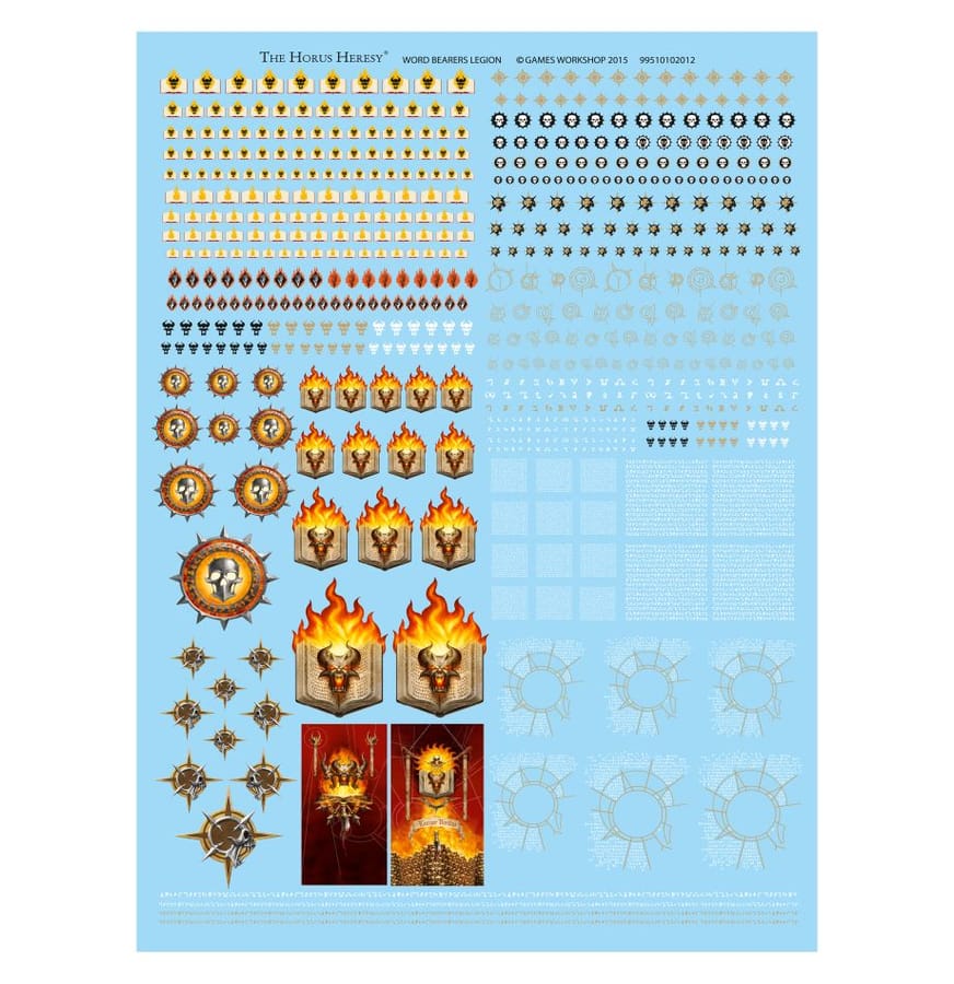 WarForge - Planche de décalcomanies de la Légion des Word Bearers - Warhammer - Word Bearers