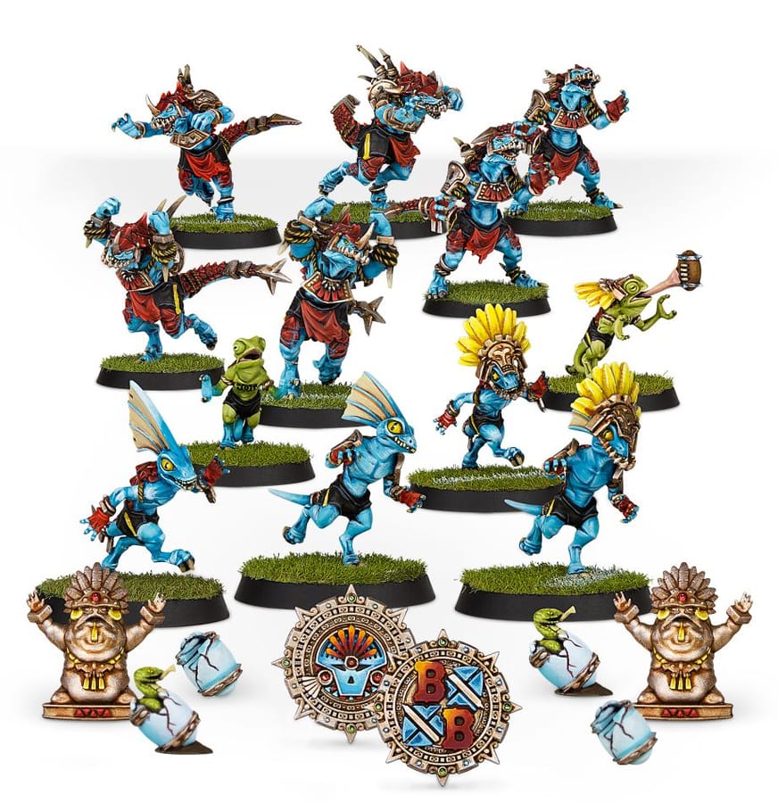 WarForge - Équipe de Blood Bowl d'Hommes-lézards: Gwaka'moli Crater Gators - Warhammer