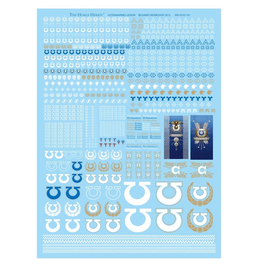 WarForge - Planche de décalcomanies de la Légion des Ultramarines - Warhammer - Ultramarines