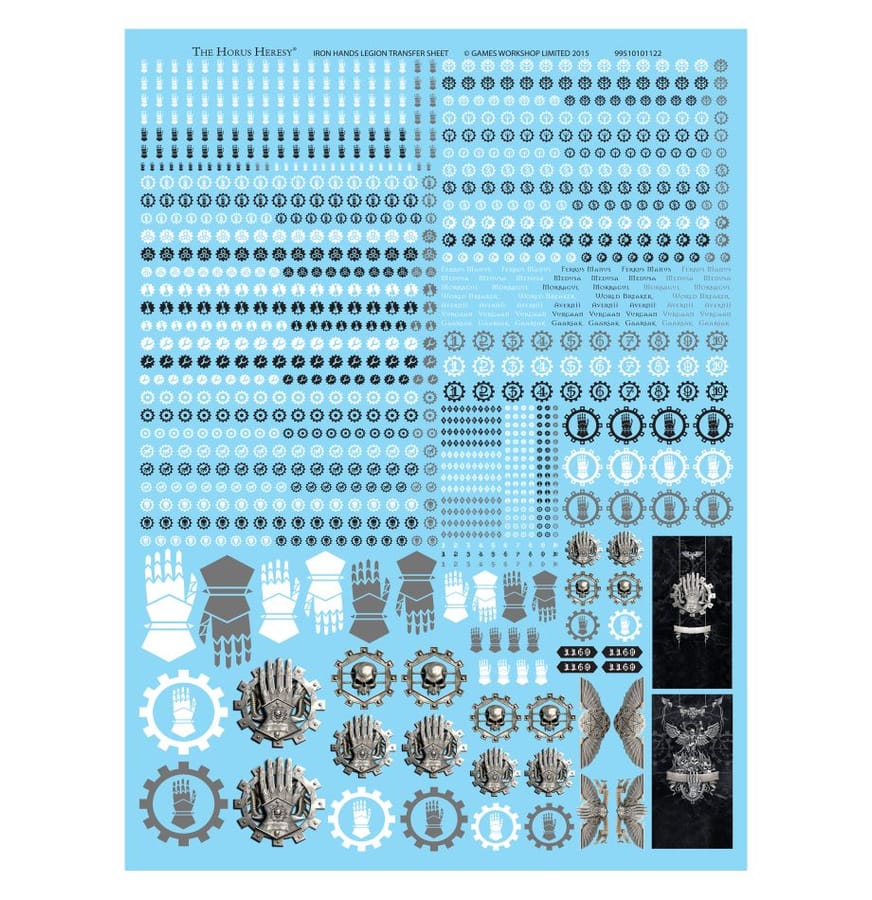 WarForge - Planche de décalcomanies de la Légion des Iron Hands - Warhammer - Iron Hands