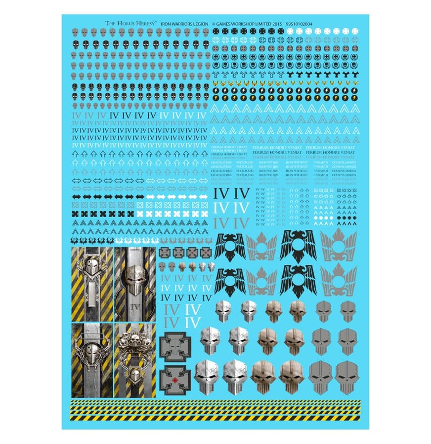 WarForge - Planche de décalcomanies de la Légion des Iron Warriors - Warhammer - Iron Warriors