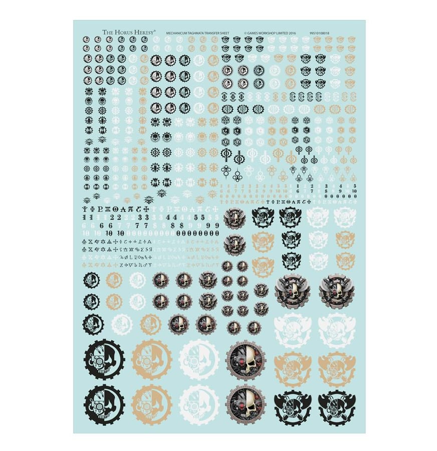 WarForge - Planche de Décalcos de Taghmata du Mechanicum - Warhammer - Mechanicum