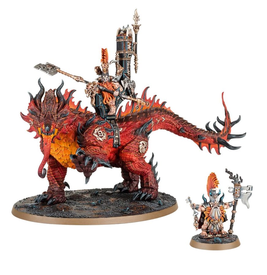 WarForge - Père des Runes Aurique sur Magmadroth - Warhammer - Fyreslayers