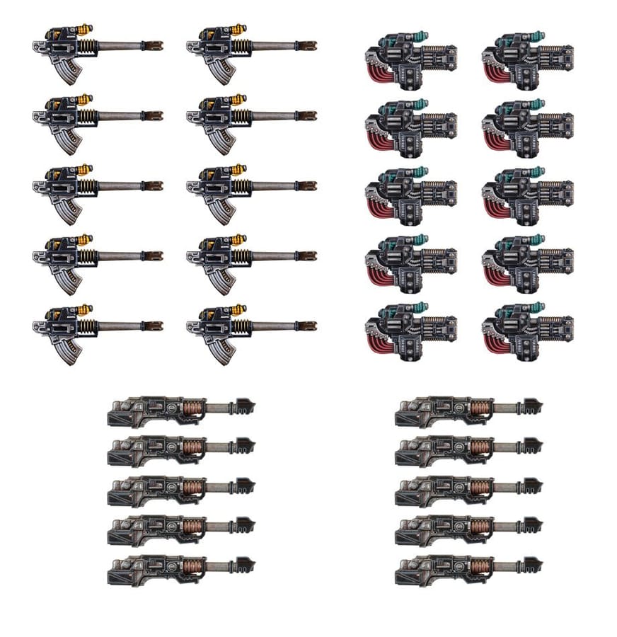 WarForge - Set d'Amélioration d'Armes Lourdes – Couleuvrines Volkites, Canons Laser et Autocanons - Warhammer - Legiones Astartes