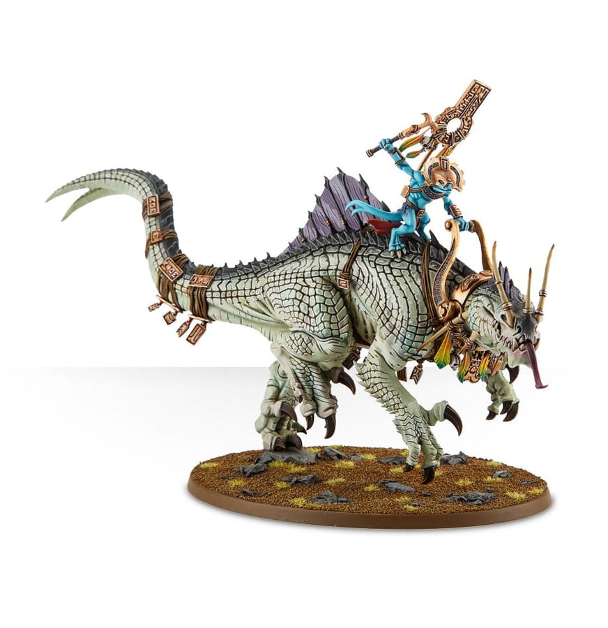 WarForge - Oracle Skink sur Troglodon - Warhammer - Séraphons