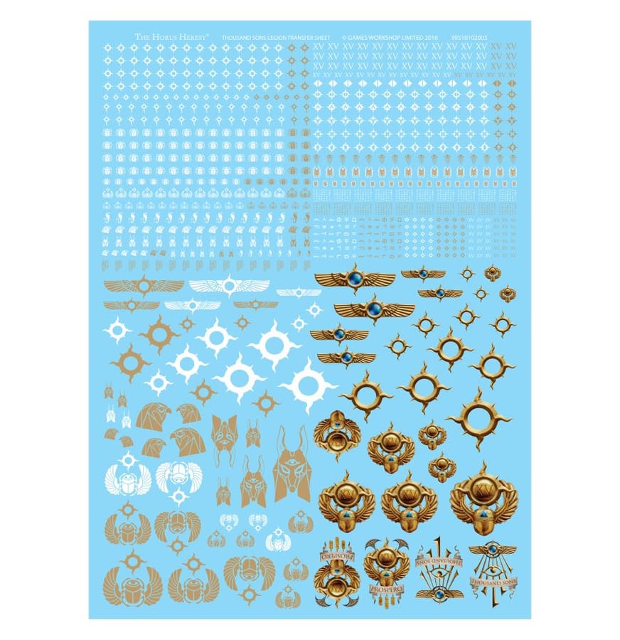 WarForge - Planche de décalcomanies de la Légion des Thousand Sons - Warhammer - Thousand Sons