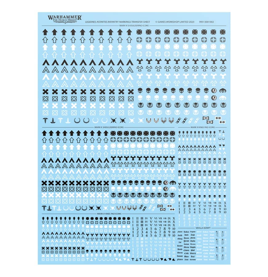 WarForge - Planche de Décalcos d'Infanterie des Legiones Astartes - Warhammer - Space Marines