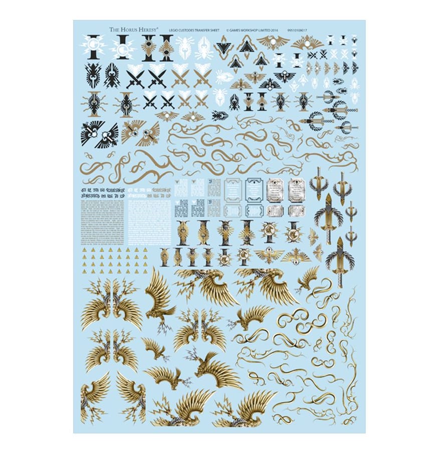 WarForge - Legio Custodes Transfer Sheet - Warhammer - Adeptus Custodes