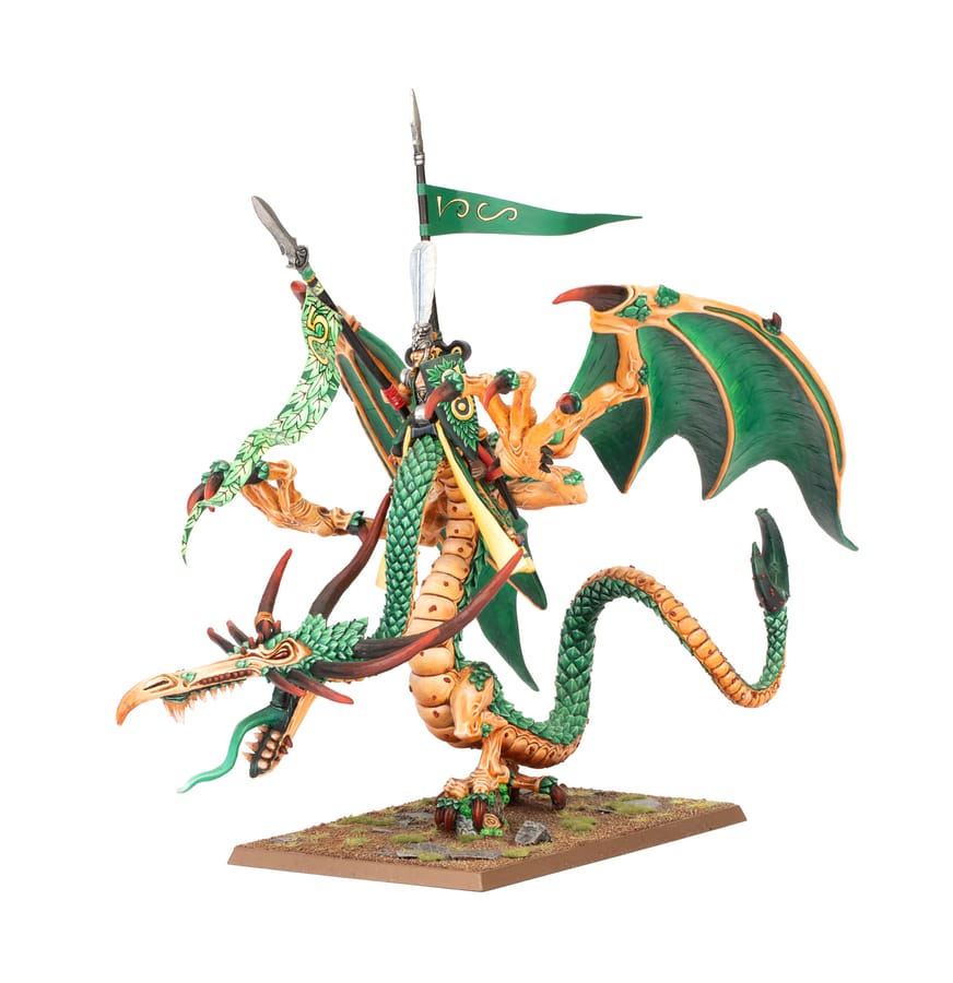 WarForge - Noble Elfe Sylvain sur Dragon des Forêts - Warhammer - Elfes Sylvains