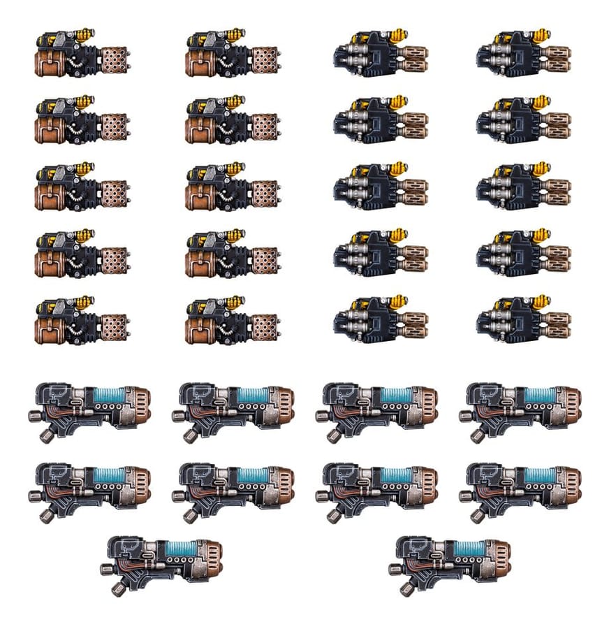 WarForge - Set d'Amélioration d'Armes Lourdes – Lance-flammes Lourds, Multi-fuseurs et Canons à Plasma - Warhammer - Legiones Astartes