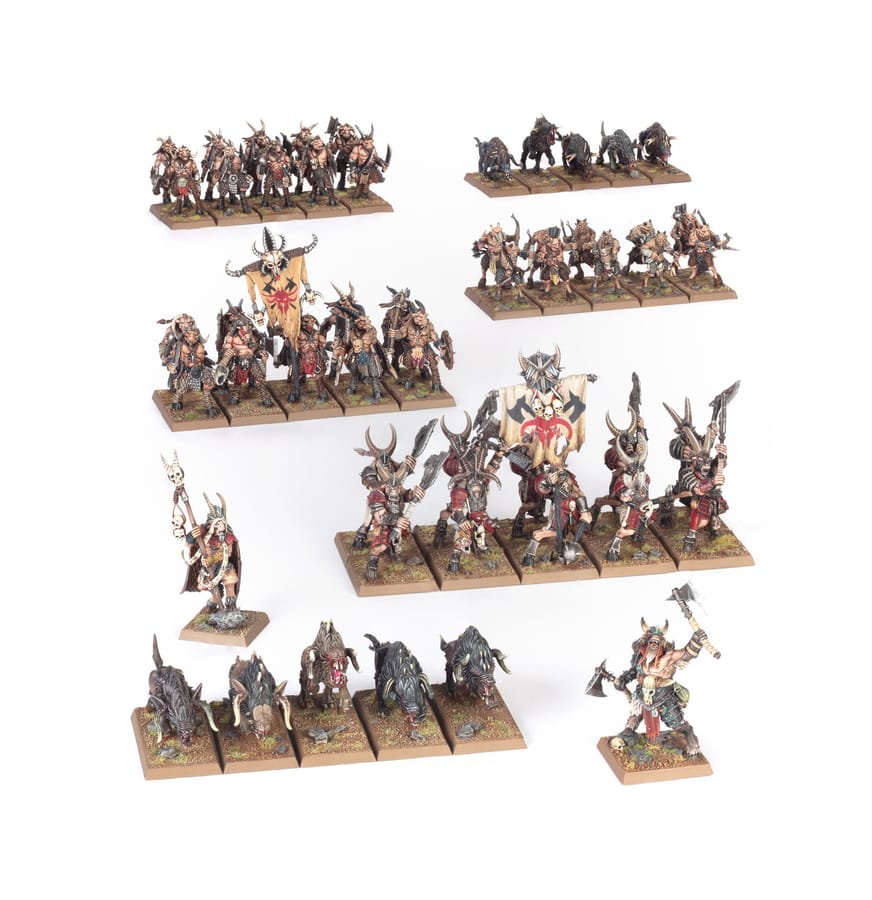 WarForge - Braillehardes Hommes-bêtes: Armée de Colonne de Bataille - Games Workshop beastmen